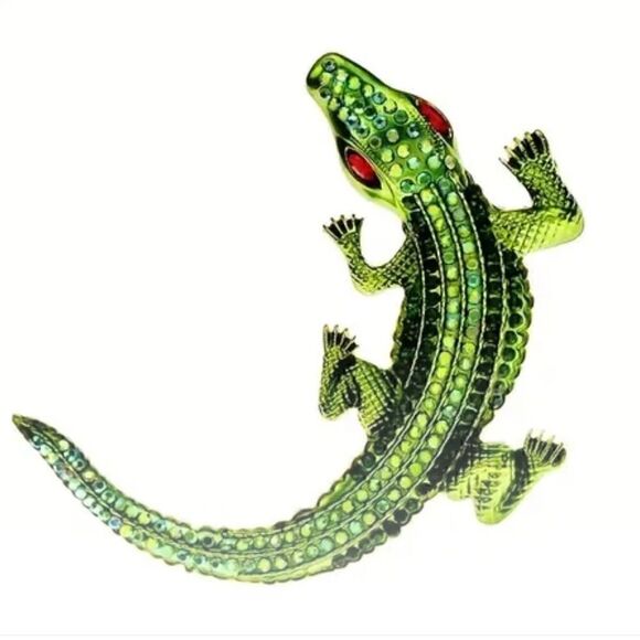 🐊 Betsey Johnson stunning sparkling alligator brooch 🐊 - Picture 5 of 5